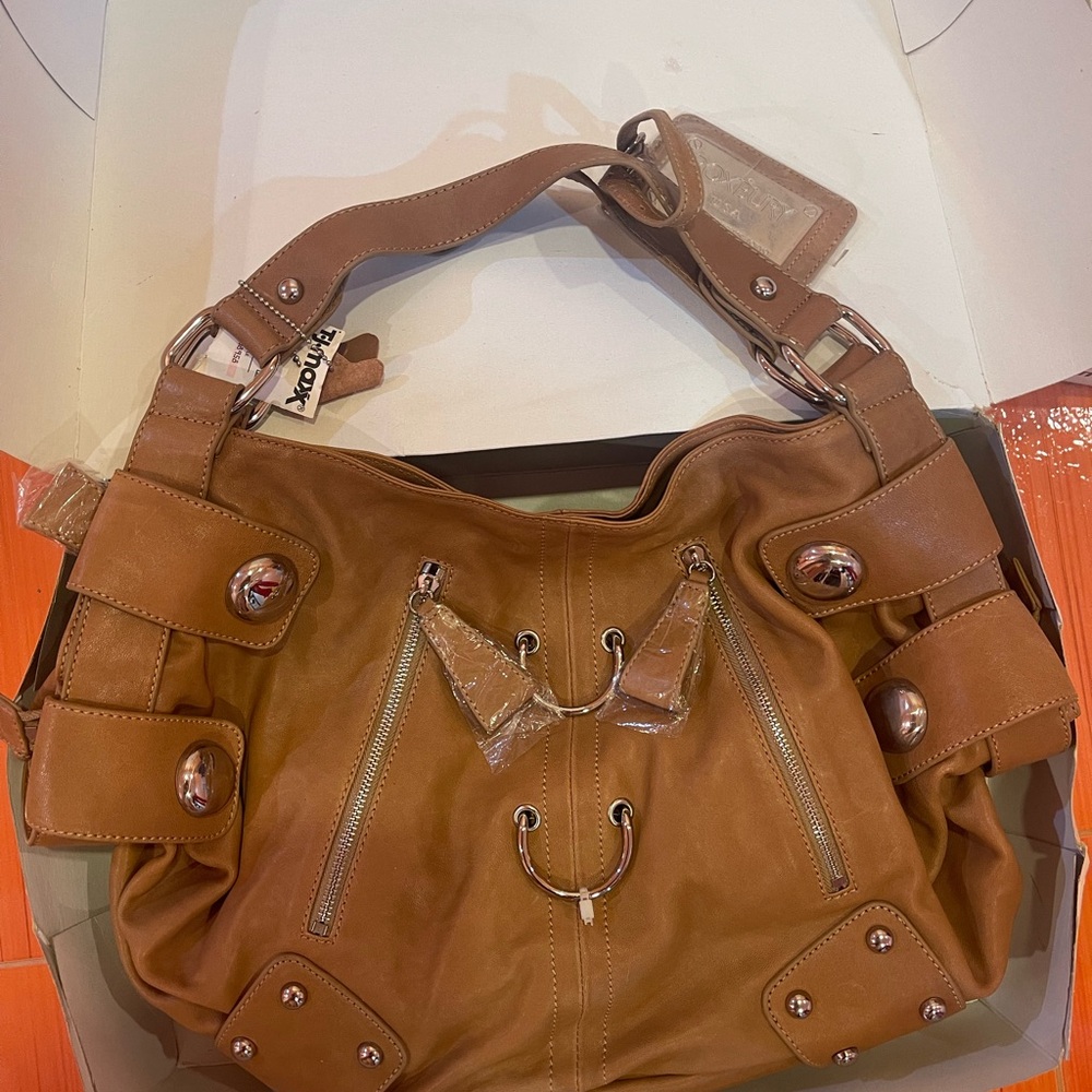 Genuine Brown Leather Roxbury Shoulder Bag 2000s